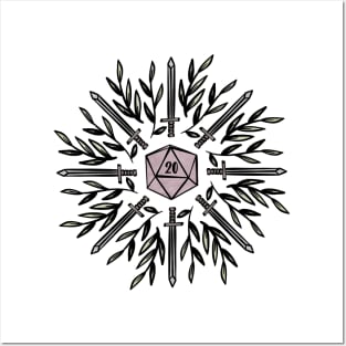 D20 Sword Pattern Posters and Art